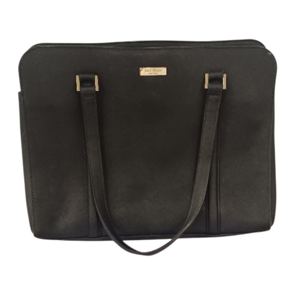 Kate Spade Newbury Lane Miles Black Structured Leather Satchel Shoulder Bag Tote - Picture 4 of 14